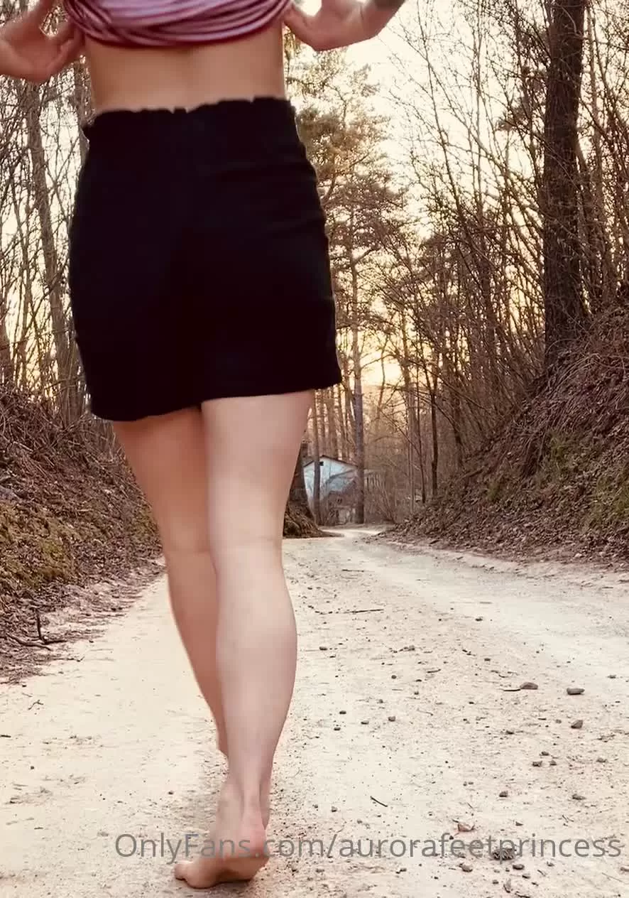 Caucasian Woman with Tattoos Exposes Herself Outdoors