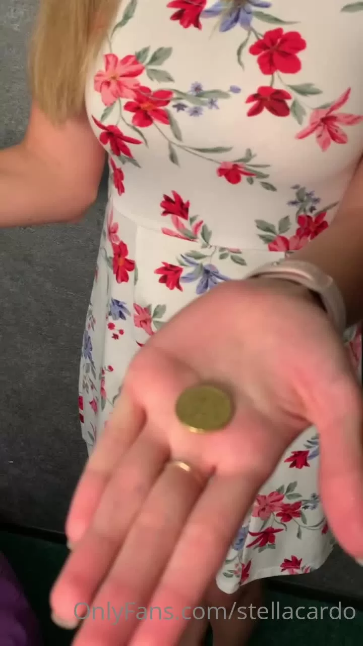 White Blonde MILF Shows Wedding Ring and Coin in POV