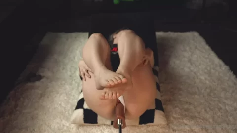 Blonde woman in bondage, prone and supine