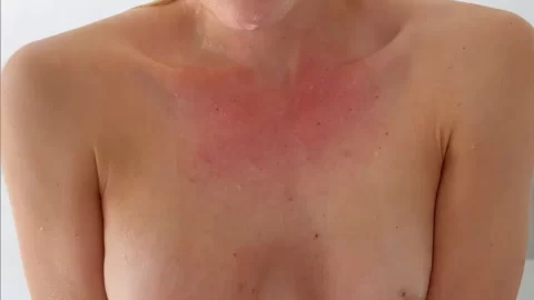 Blonde tattooed girl jerking off in shower then naked close-up