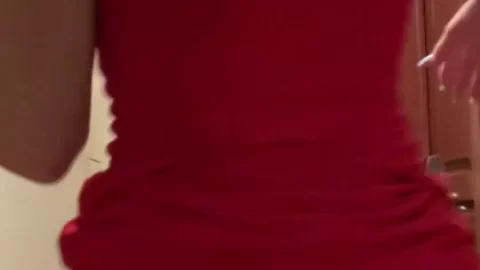 Skyhighsierra – Red Dress Bare Buttocks Exhibitionist Fun