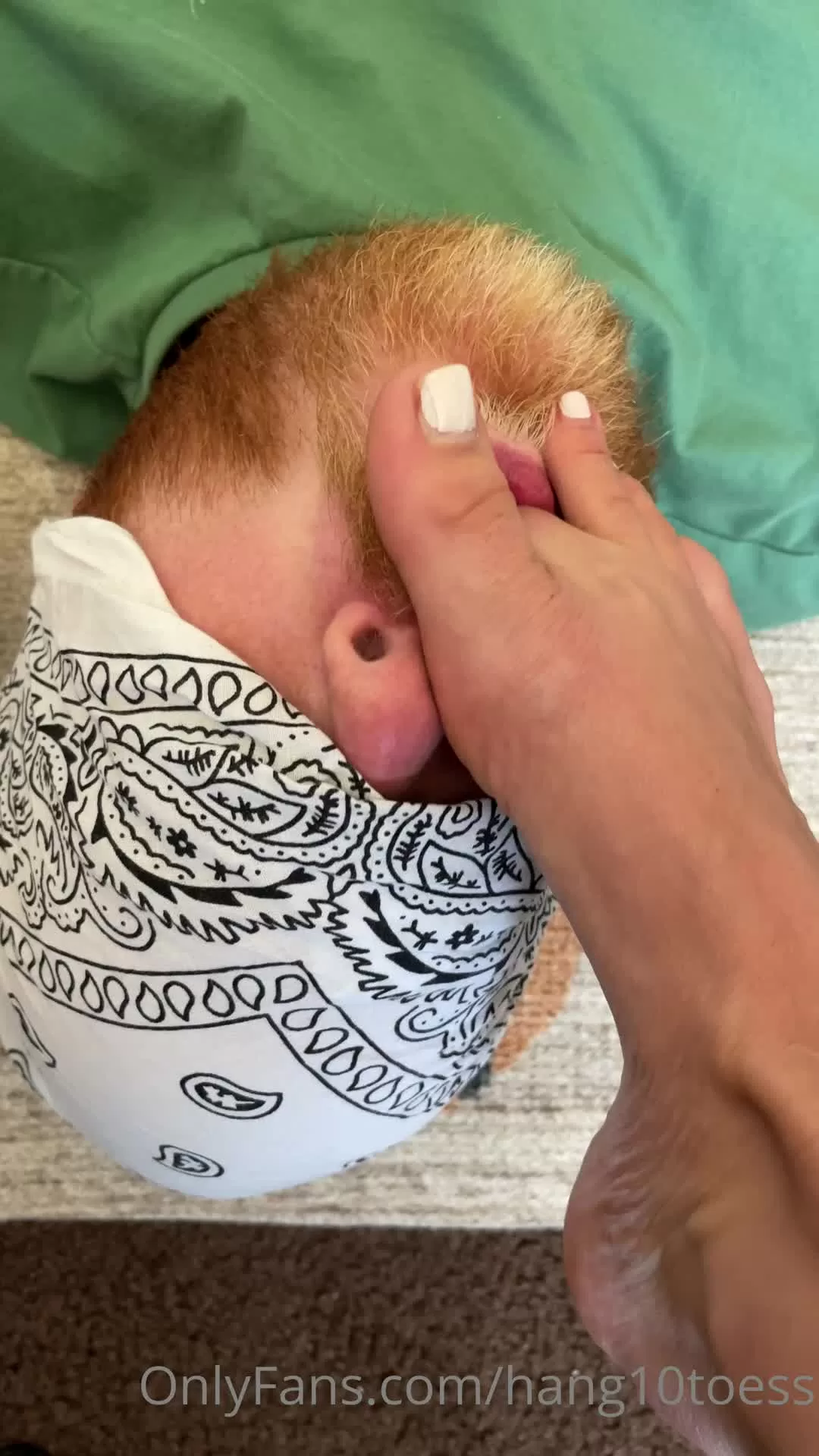 POV Foot Worship: Woman Presses Toes to Bearded Man’s Mouth