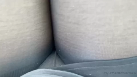 POV Close-Up: Slim Woman in Sheer Black Tights Spreading Legs