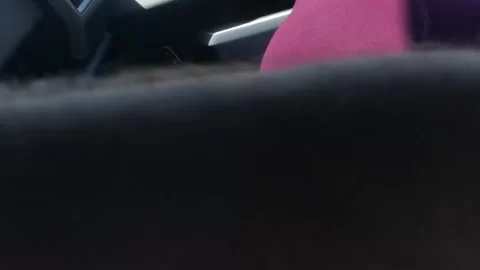 Road Trip Passenger in Purple Leggings POV Hand on Thigh