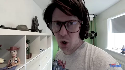 Blonde Gets Blowjob on Bed, Brunette Exposes Boobs in Bathroom