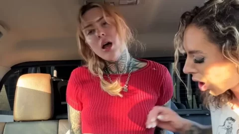 Thedesperate0ne Pandora Skye Blowjob and Lesbian Scene in Car
