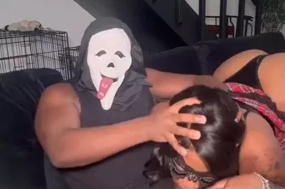 Themanseater: Aquazay Ebony Cosplay Slut Fucking The Clown
