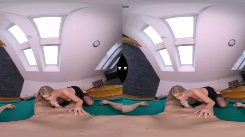 Fuck Me On The Pool Table – Blonde MILF Doggy Style Floor Bang