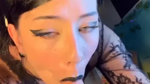 Lalaviv – Blowjob Practice with Dildo Then Guy Joins