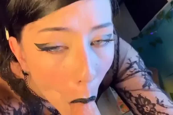 Lalaviv – Blowjob Practice with Dildo Then Guy Joins