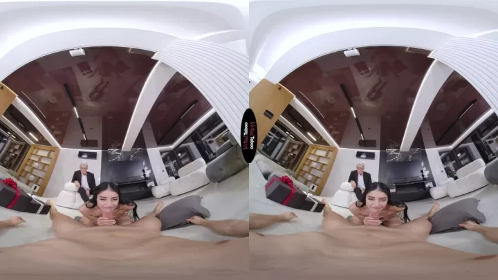Two Brunette White Girls in 69 on Sofa in Living Room