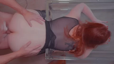 Ginger Ale – Lick My Creampie Ginger Pussy on Glass Table