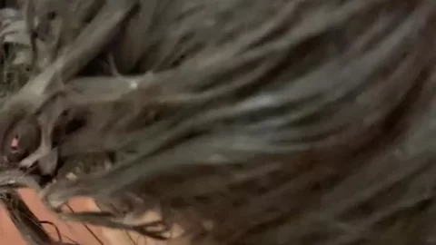 White woman gives black man blowjob in shower