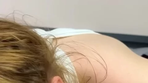 Blonde girl gets oral and anal sex from muscular guy