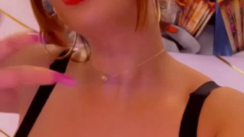 Curvy Mixed Girl with Cat Ears Teases Herself