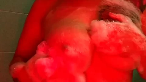 Asian Girl Bathes and Plays with Loofah
