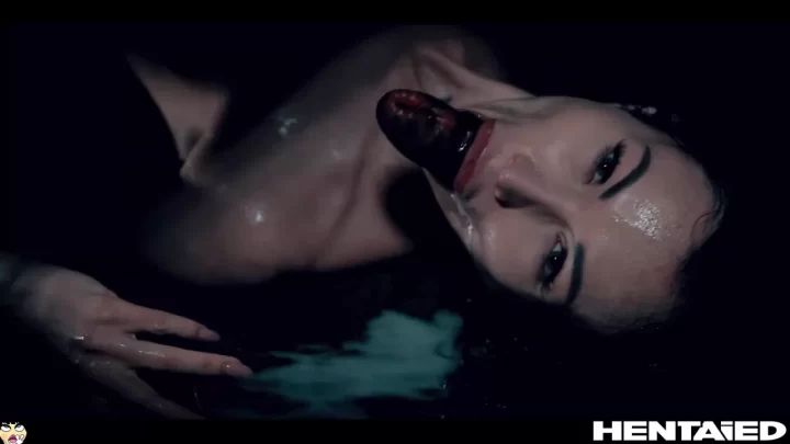 Asian girl with face tattoos gives solo BJ