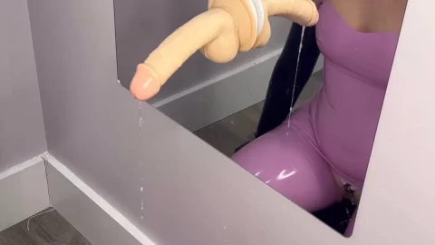 Slim White Girl Plays with Herself