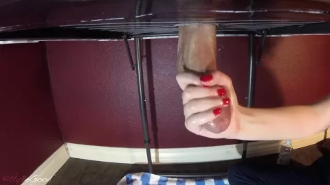 0 slow sensual milking table handjob