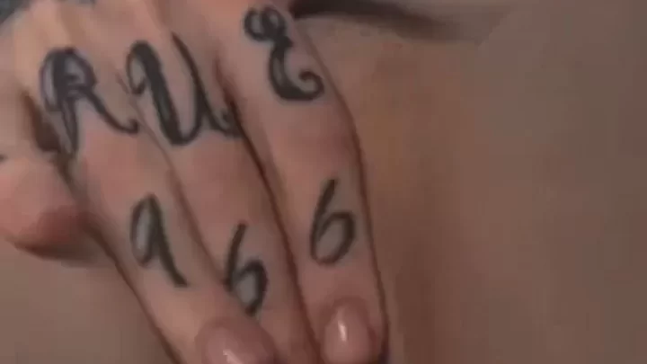 Blonde girl self-touch exposing genitals POV