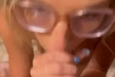 Ambie Bambii Hot Blonde In Glasses Facial Pov