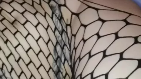 Blonde woman with tattoos fucks black guy doggy style