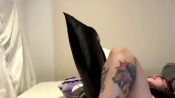 Brunette with Tattoos Fucks on Bed