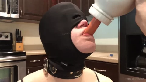 Slim White Guy Oral Sex with Bottle