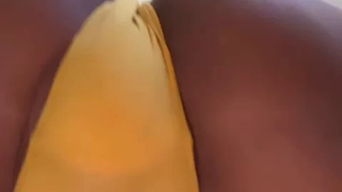 African American Curvy Girl in Underwear