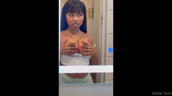 African American Petite Girl Exposes Breasts