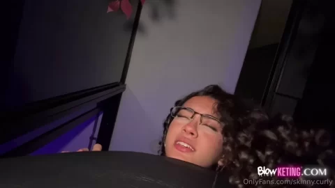 Skinny Curly Has Sex On The Balcony