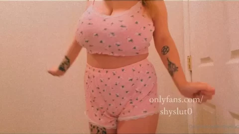 Brunette with Curvy Tattoos Poses and Moves