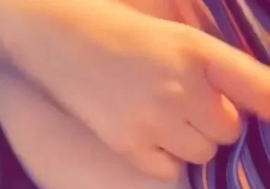 Blonde woman plays with her breasts
