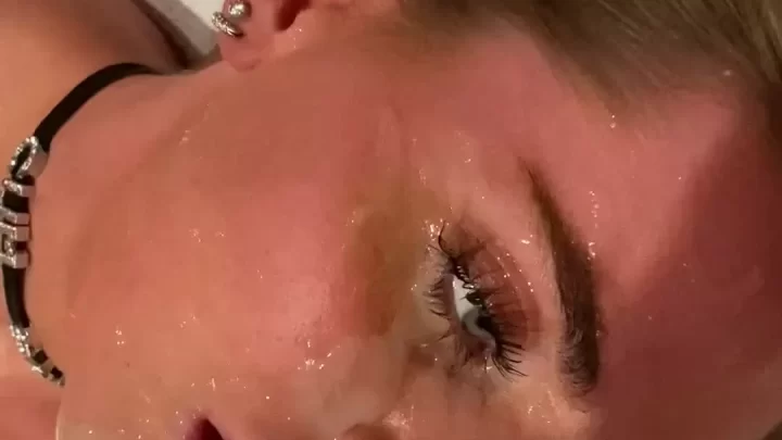 Blonde girl gives oral to black guy