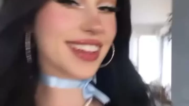 Brunette girl talks and smiles