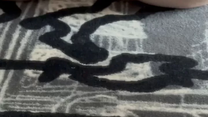 Blonde girl with tattoos masturbates on bedroom rug