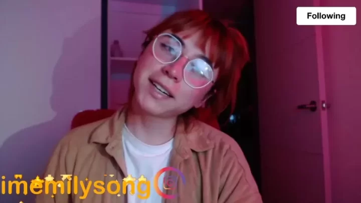 Redhead girl plays with herself