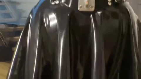Slim 20s White Girl in Latex Outfit