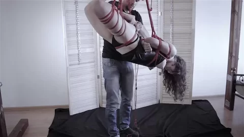 Teens in Red Rope Bondage Gear