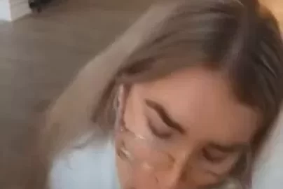 Jen Brett Glasses Blonde Babe Cum For Breakfast