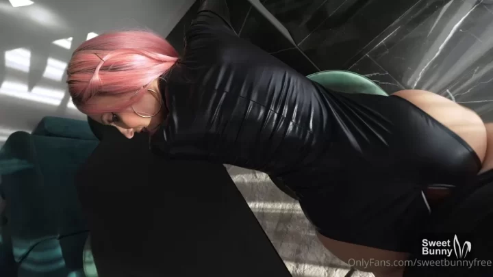 Sweet Bunny – Pink Wig Girl Late Ass Jiggling Doggy Style