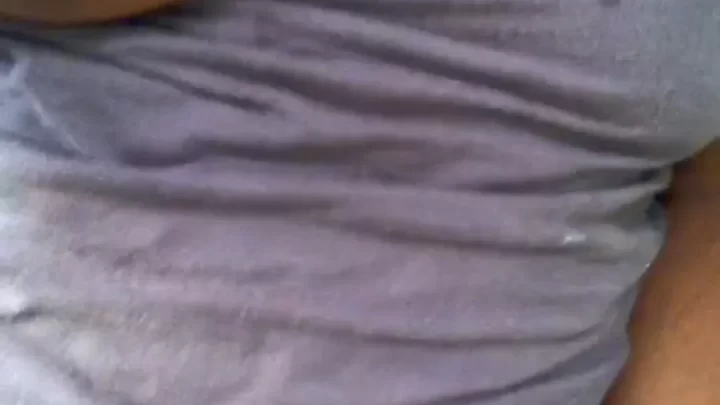 curvy black girl with tattoos exposes breasts and plays with pink toy