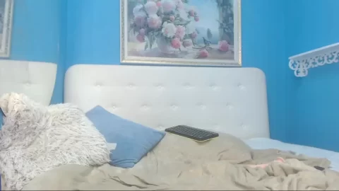 Brunette Girl Plays with Herself on Bed