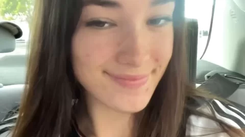 Teen brunette gets naked, plays with herself