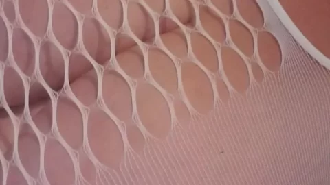 Blonde girl plays with her tits