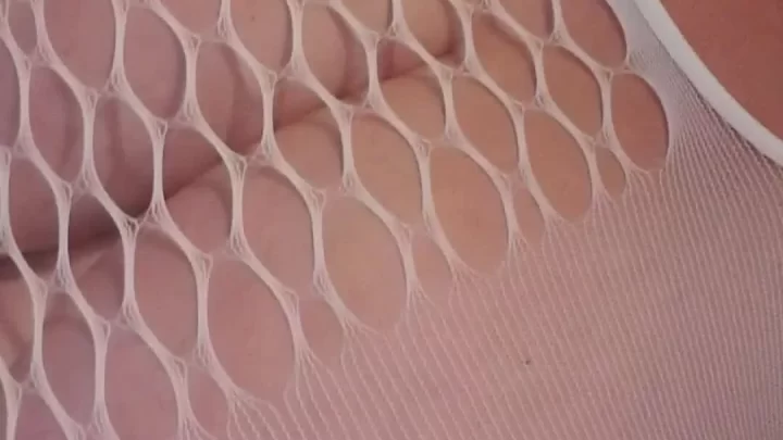 Blonde girl plays with her tits
