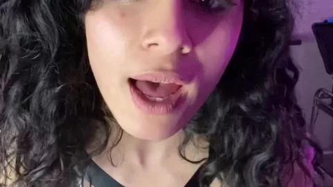 Latina with Tattoos and Big Tits Plays with Red Fabric
