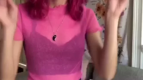 Teen girl dancing and posing alone