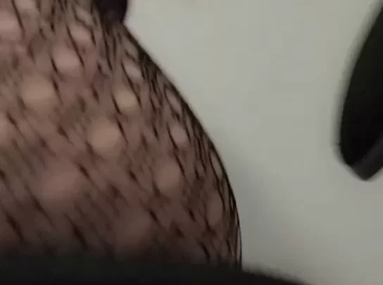 Blonde Girl in Fishnet Fucks in Bathroom