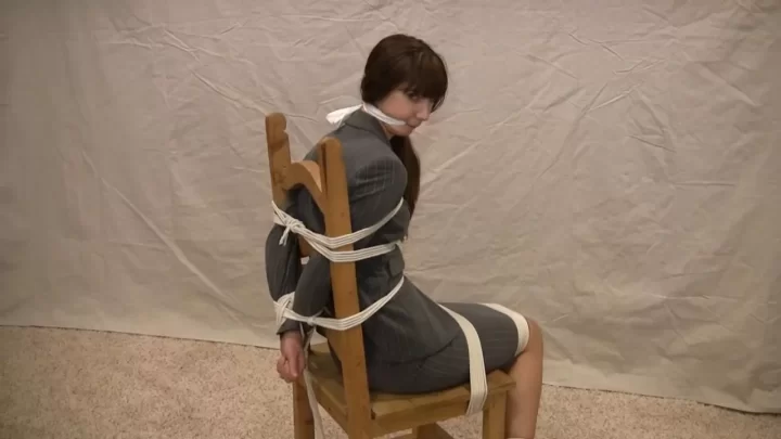 Brunette girl tied to chair gets fucked
